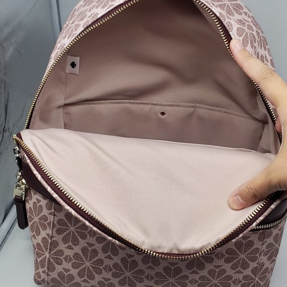 Kate Spade Flower Day Pack Medium Backpack Pink Multi - Picture 6 of 8